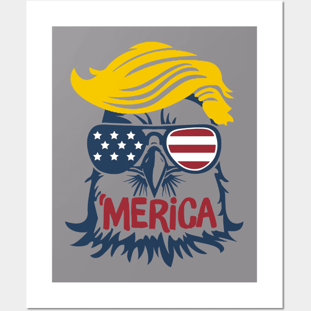 Donald Trump Eagle Merica Wall Art by Phylis Lynn Spencer